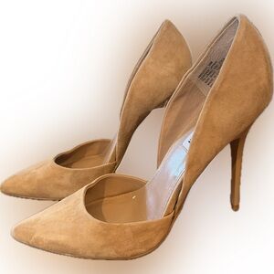 Steve Madden Varcityy D’Orsay Pumps Women's Stiletto Size 10 Tan Suede